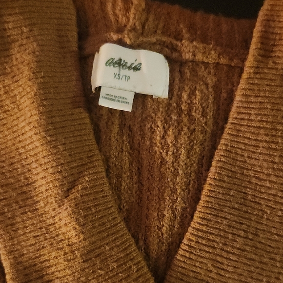 Aerie V-Neck Sweater in Warm Tan - Picture 2 of 10